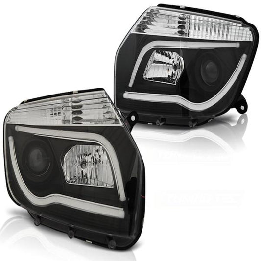 Scheinwerfer LED Tagfahrlicht Optik passend für Dacia Duster Bj. 10-14 Schwarz LTI