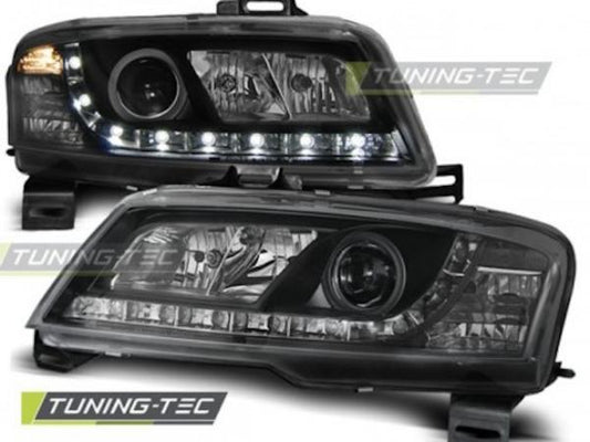 Scheinwerfer LED Tagfahrlicht Optik passend für Fiat Stilo 01-08 Schwarz