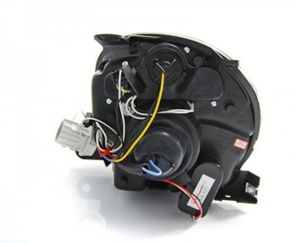 Scheinwerfer Angel Eyes mit LED Leiste passend für Fiat 500 Bj. 07-15 Schwarz