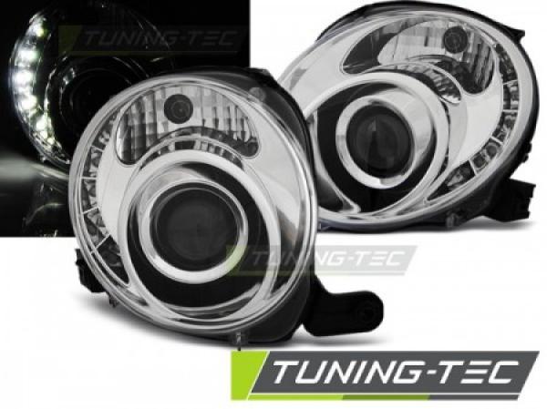 Scheinwerfer LED Tagfahrlicht Optik passend für Fiat 500 Bj. 07-15 Chrom