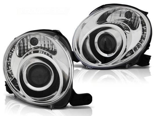 Scheinwerfer LED Tagfahrlicht Optik passend für Fiat 500 Bj. 07-15 Chrom