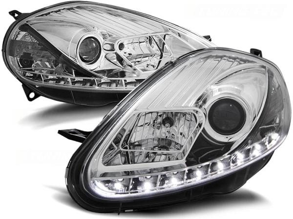 Scheinwerfer LED Tagfahrlicht Optik passend für Fiat Grande Punto Bj. 08-09 Chrom