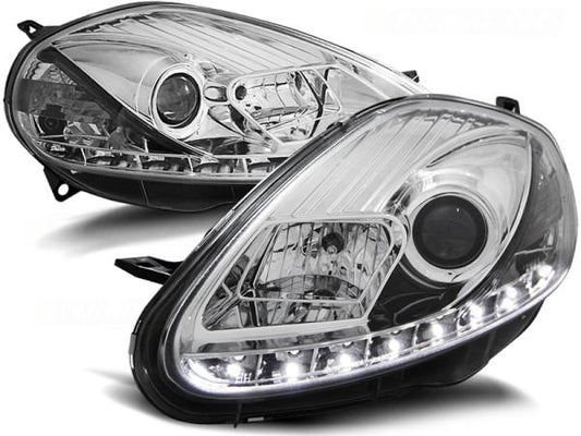Scheinwerfer LED Tagfahrlicht Optik passend für Fiat Grande Punto Bj. 08-09 Chrom