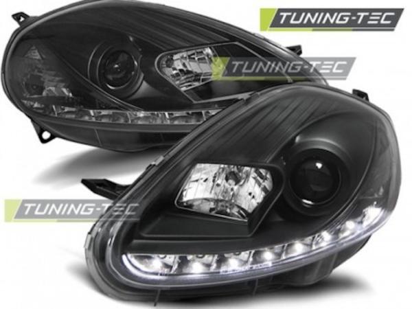 Scheinwerfer LED Tagfahrlicht Optik passend für Fiat Grande Punto 2 Bj. 08-09 Schwarz