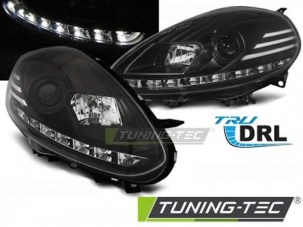 Scheinwerfer DRL LED Tagfahrlicht passend für Fiat Punto Evo Bj. 09-12 Schwarz