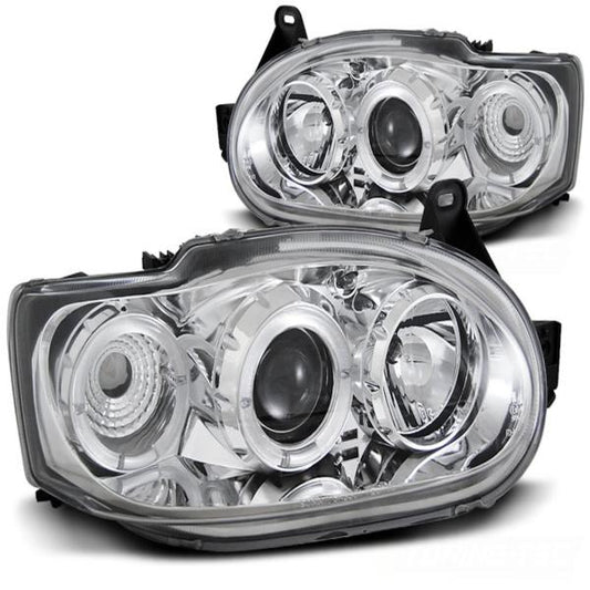 Scheinwerfer Angel Eyes passend für Ford Escort MK7 Bj. 95-00 Chrom