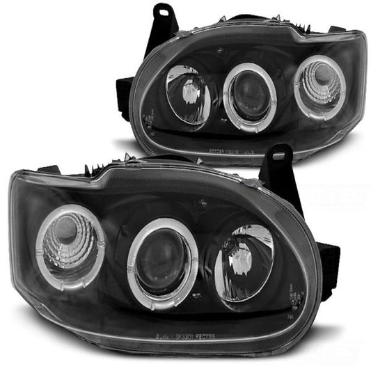Scheinwerfer Angel Eyes passend für Ford Escort MK7 Bj. 95-00 Schwarz