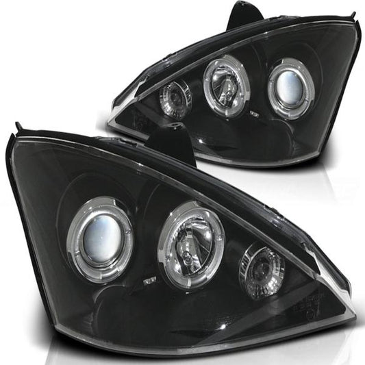 Scheinwerfer Angel Eyes passend für Ford Focus MK1 Bj. 98-01 Schwarz