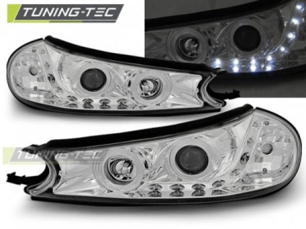 LED Tagfahrlicht Design Scheinwerfer passend für Ford Mondeo MK1 96-00 chrom