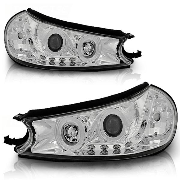 LED Tagfahrlicht Design Scheinwerfer passend für Ford Mondeo MK1 96-00 chrom
