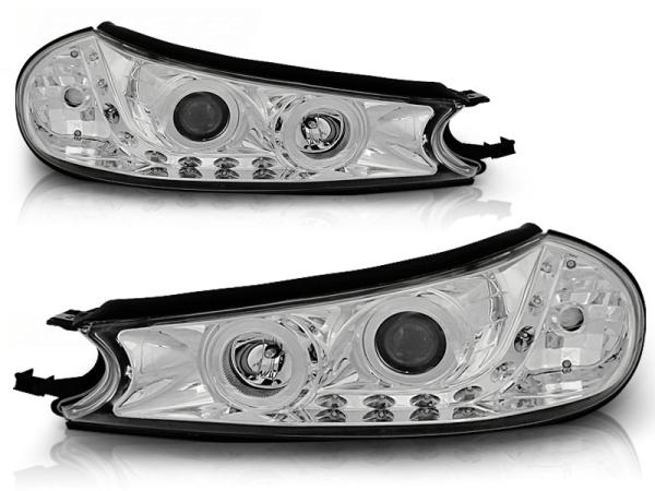 LED Tagfahrlicht Design Scheinwerfer passend für Ford Mondeo MK1 96-00 chrom