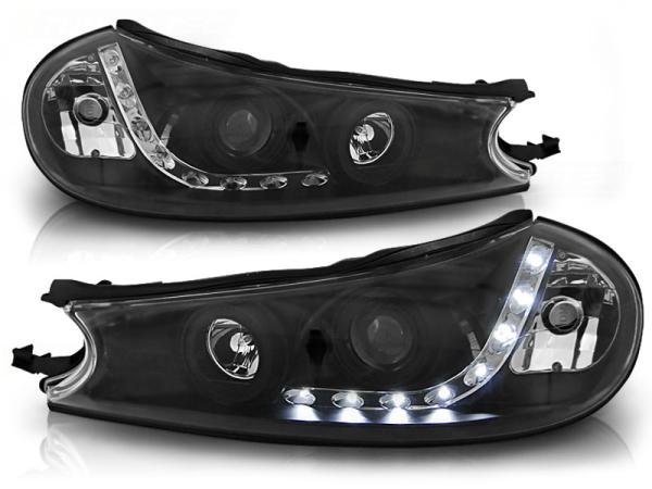 LED Tagfahrlicht Design Scheinwerfer passend für Ford Mondeo MK1 96-00 schwarz