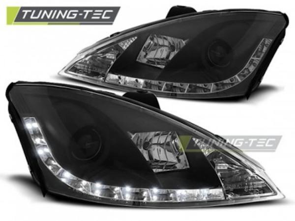 Scheinwerfer LED Tagfahrlicht Optik passend für Ford Focus MK1 Bj. 98-01 Schwarz