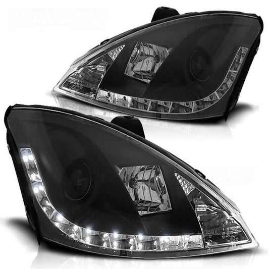 Scheinwerfer LED Tagfahrlicht Optik passend für Ford Focus MK1 Facelift  01-04 Schwarz