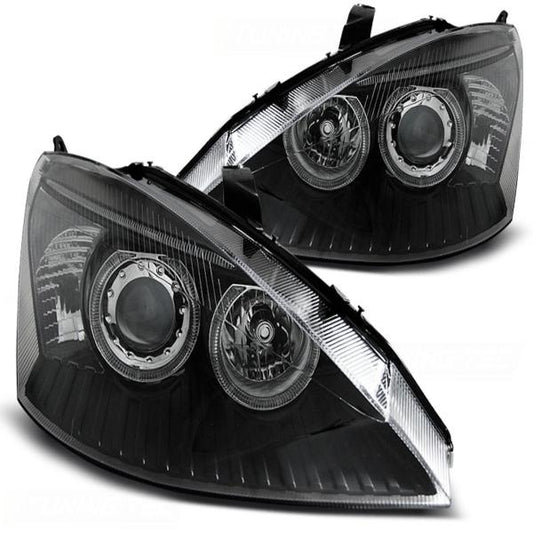 Scheinwerfer Angel Eyes passend für Ford Focus MK1 Facelift Bj. 01-04 Schwarz