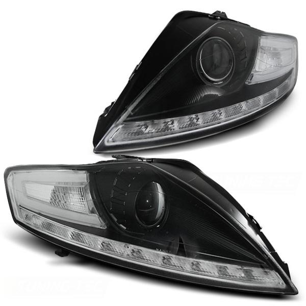 Scheinwerfer LED Tagfahrlicht Optik passend für Ford Mondeo MK4 07-10 Black LED Blinker