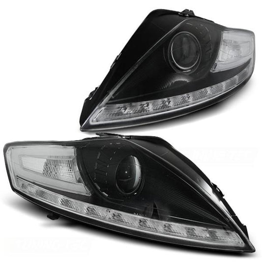 Scheinwerfer LED Tagfahrlicht Optik passend für Ford Mondeo MK4 07-10 Black LED Blinker