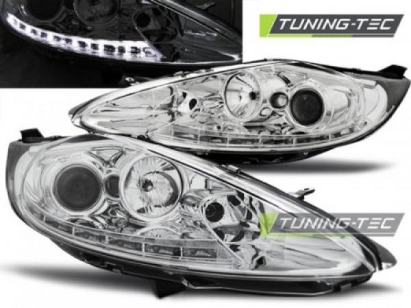 Scheinwerfer LED Tagfahrlicht Optik passend für Ford Fiesta MK7 Bj. 08-12 Chrom