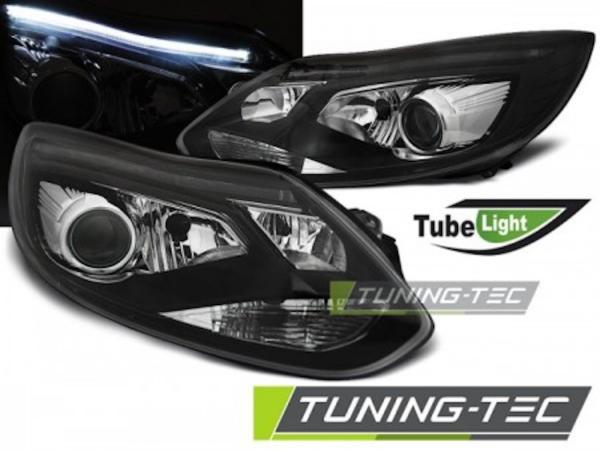 Scheinwerfer LED Tagfahrlicht Optik passend für Ford Focus 3 Bj. 11-14 Schwarz LTI