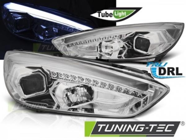 Scheinwerfer DRL LED Tagfahrlicht passend für Ford Focus 3 15-18 Chrom + dynamische Blinker