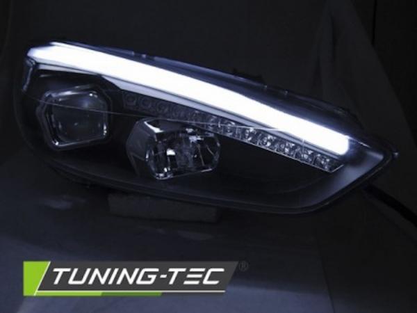Scheinwerfer DRL LED Tagfahrlicht passend für Ford Focus 3 15-18 Schwarz + dynamische Blinker