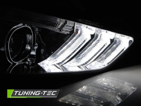 Scheinwerfer DRL LED Tagfahrlicht passend für Ford Focus 3 15-18 Chrom mit dynamische Blinker