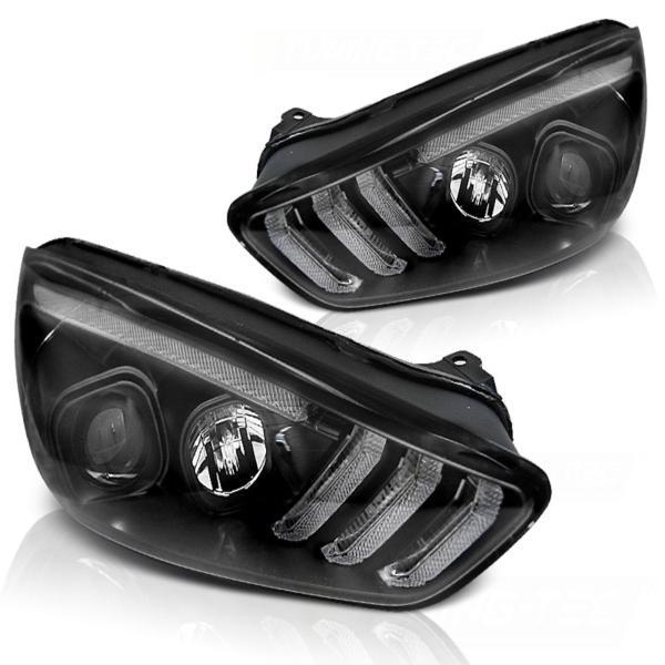 Scheinwerfer DRL LED Tagfahrlicht passend für Ford Focus 3 15-18 BLACK mit dynam Blinker