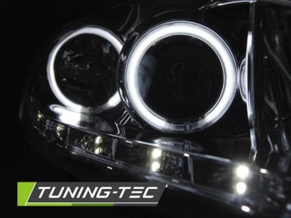 Scheinwerfer CCFL Angel Eyes passend für Ford Focus 2 Facelift Bj. 08-10 Chrom