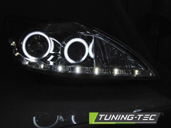Scheinwerfer CCFL Angel Eyes passend für Ford Focus 2 Facelift Bj. 08-10 Chrom