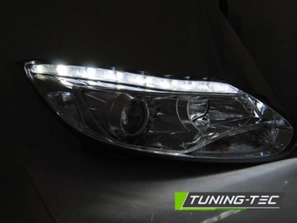 Scheinwerfer LED Tagfahrlicht Optik passend für Ford Focus 3 Bj. 11-14 Chrom