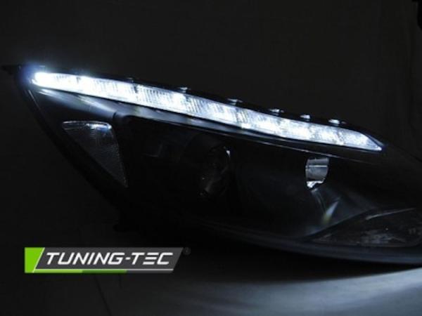 Scheinwerfer LED Tagfahrlicht Optik passend für Ford Focus 3 Bj. 11-14 Schwarz