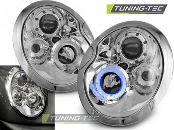 Scheinwerfer Angel Eyes passend für Mini R50 R52 R53 Bj. 01-06 Chrom