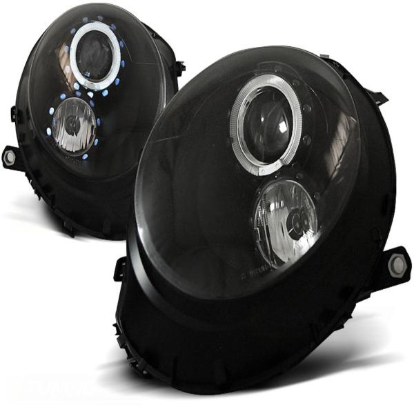 Scheinwerfer Angel Eyes passend für Mini One Cooper Bj. 06-14 Schwarz