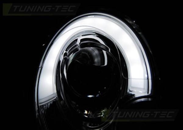 Scheinwerfer LED Tagfahrlicht Optik passend für Mini One Cooper Bj. 06-14 Schwarz LTI