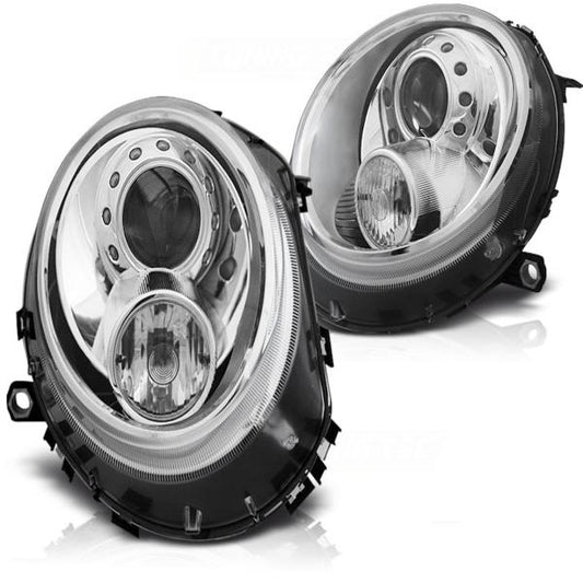 Scheinwerfer Klarglas passend für Mini One Cooper Bj. 06-14 Chrom