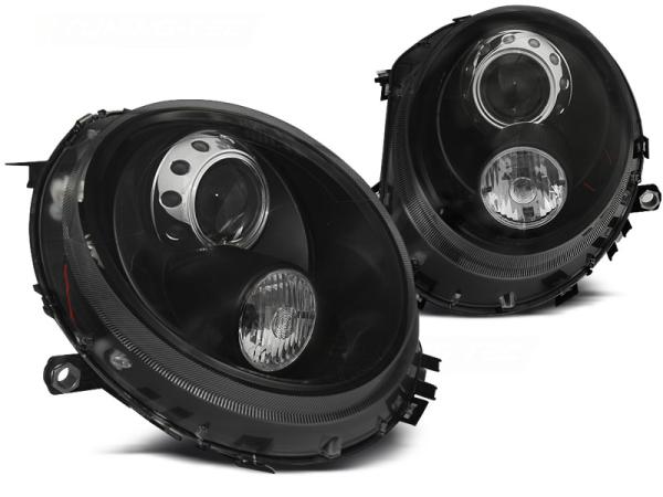 Scheinwerfer Klarglas passend für Mini One Cooper Bj. 06-14 Schwarz