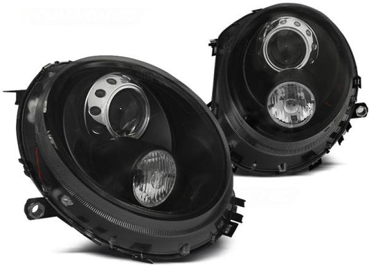 Scheinwerfer Klarglas passend für Mini One Cooper Bj. 06-14 Schwarz