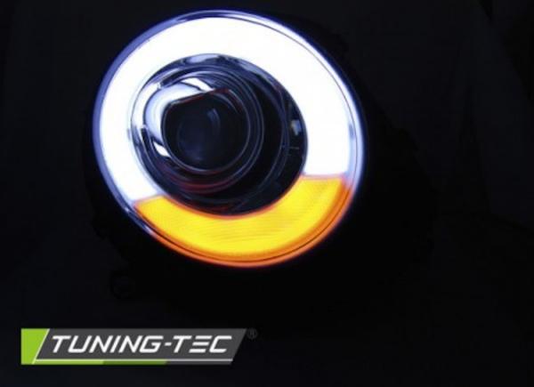 Scheinwerfer LED Tagfahrlicht Optik passend für Mini One Cooper Bj. 06-14 Schwarz LTI