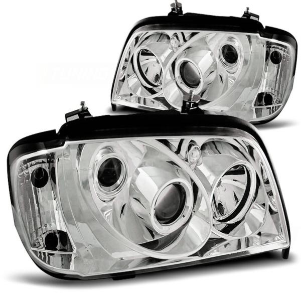 Klarglas Scheinwerfer passend für Mercedes Benz C-Klasse W202 93-00 chrom