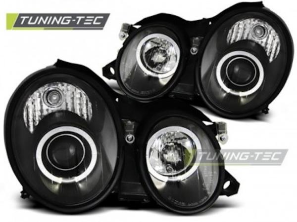 Scheinwerfer Angel Eyes passend für Mercedes CLK W208 Bj. 97-02 Schwarz