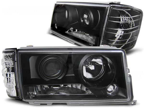 Scheinwerfer Klarglas Projektor passend für Mercedes 190 W201 Bj. 82-93 Schwarz