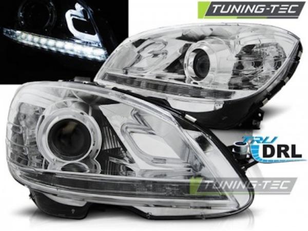 Scheinwerfer DRL LED Tagfahrlicht passend für Mercedes C-Klasse W204 Bj. 07-10 Schwarz