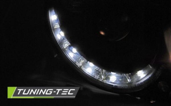 Scheinwerfer LED Tagfahrlicht Optik passend für Mercedes CLK W209 Bj. 03-10 Schwarz