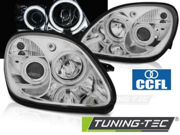 Scheinwerfer CCFL Angel Eyes passend für Mercedes SLK R170 Bj. 96-04 Chrom