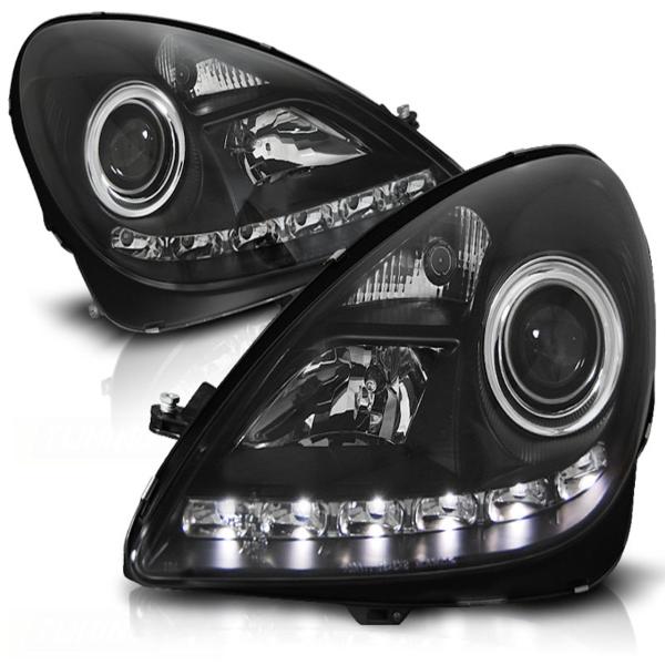 Xenon Scheinwerfer LED Tagfahrlicht Optik passend für Mercedes SLK R171 04-11 Schwarz