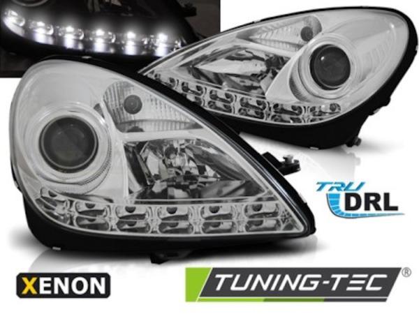 Xenon Scheinwerfer DRL LED Tagfahrlicht passend für Mercedes SLK R171 Bj. 04-11 Chrom