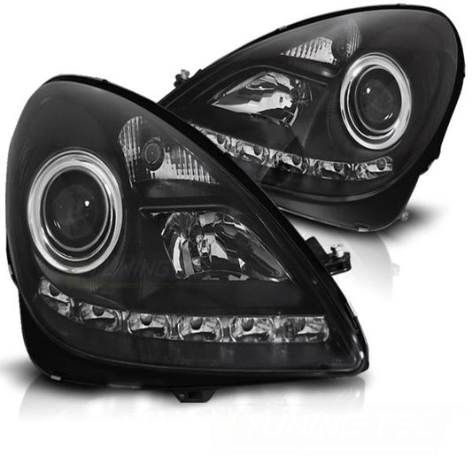 Xenon Scheinwerfer DRL LED Tagfahrlicht passend für Mercedes SLK R171 Bj. 04-11 Schwarz