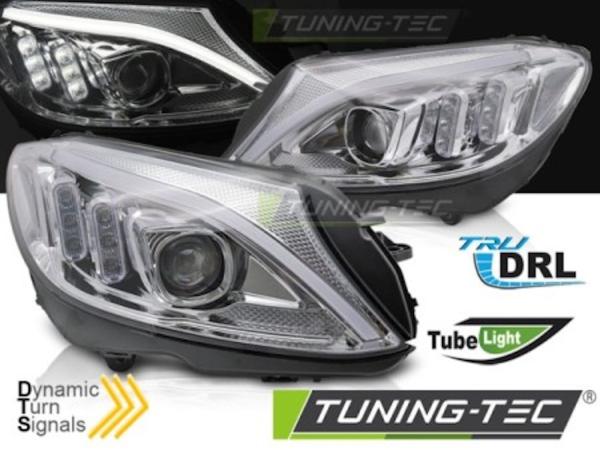 Scheinwerfer DRL LED Tagfahrlicht passend für Mercedes C-Klasse W205 Bj. 14-18 Chrom