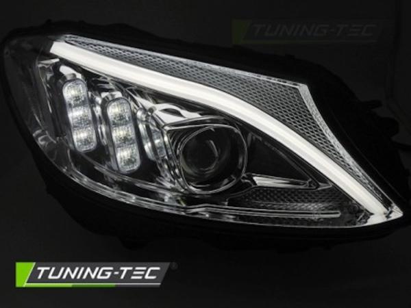 Scheinwerfer DRL LED Tagfahrlicht passend für Mercedes C-Klasse W205 Bj. 14-18 Chrom