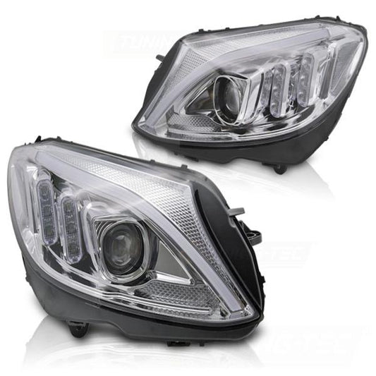 Scheinwerfer DRL LED Tagfahrlicht passend für Mercedes C-Klasse W205 Bj. 14-18 Chrom